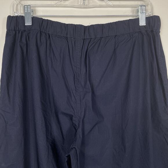 Quince 100% Organic Cotton Pajama Set Womens M Navy Button Up Drawstring Classic - Picture 13 of 16